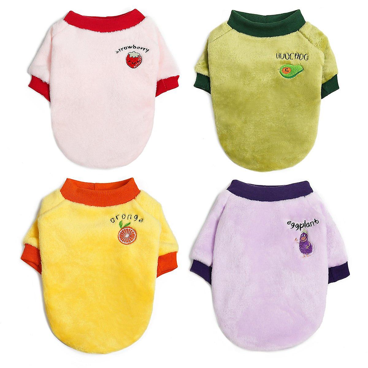 Ovoce Pattern Coral Fleece Soft Pet Oblečení