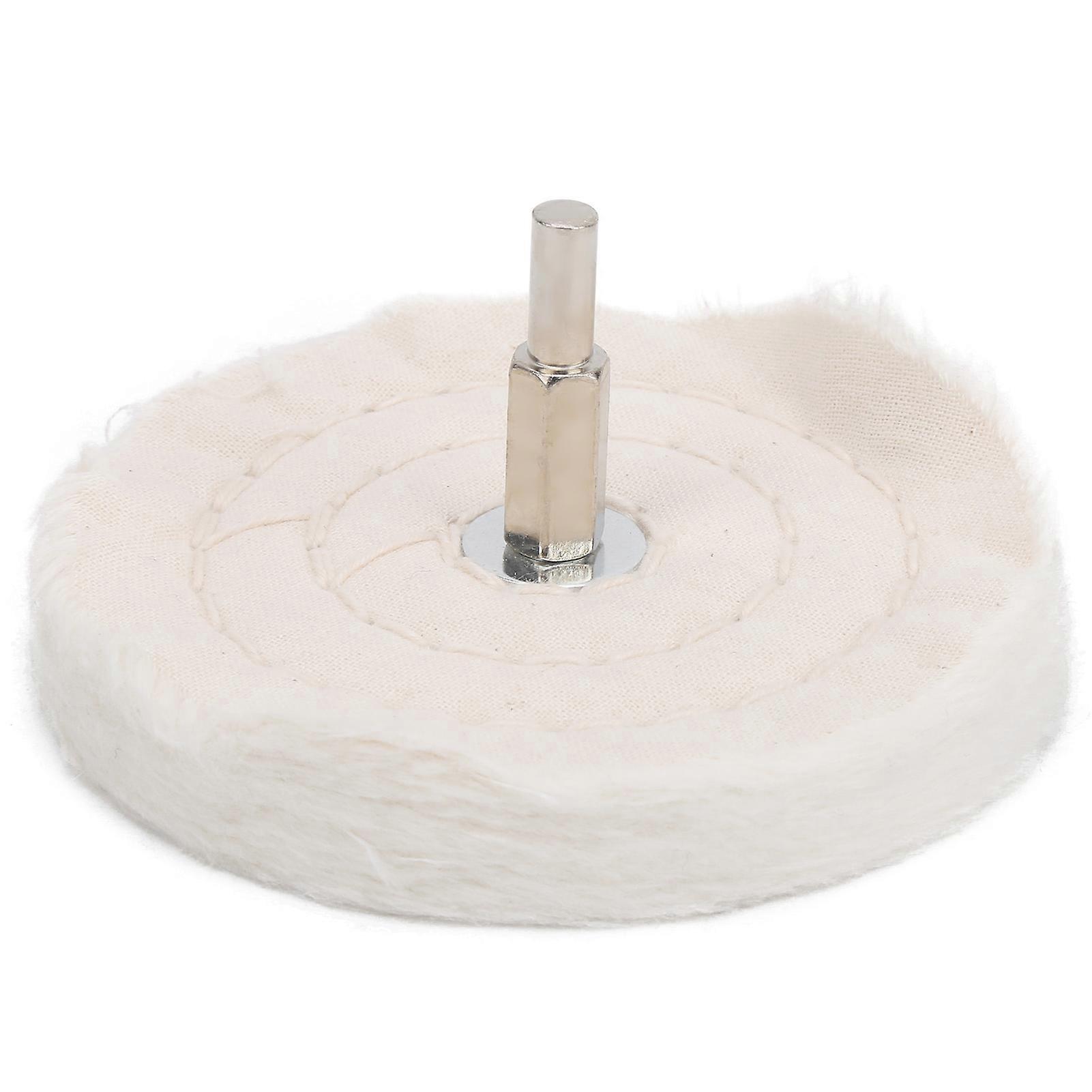 White Cloth Polishing Wheel Flat Type Cotton Mirror Surface Grinding Tools with Handle100mm