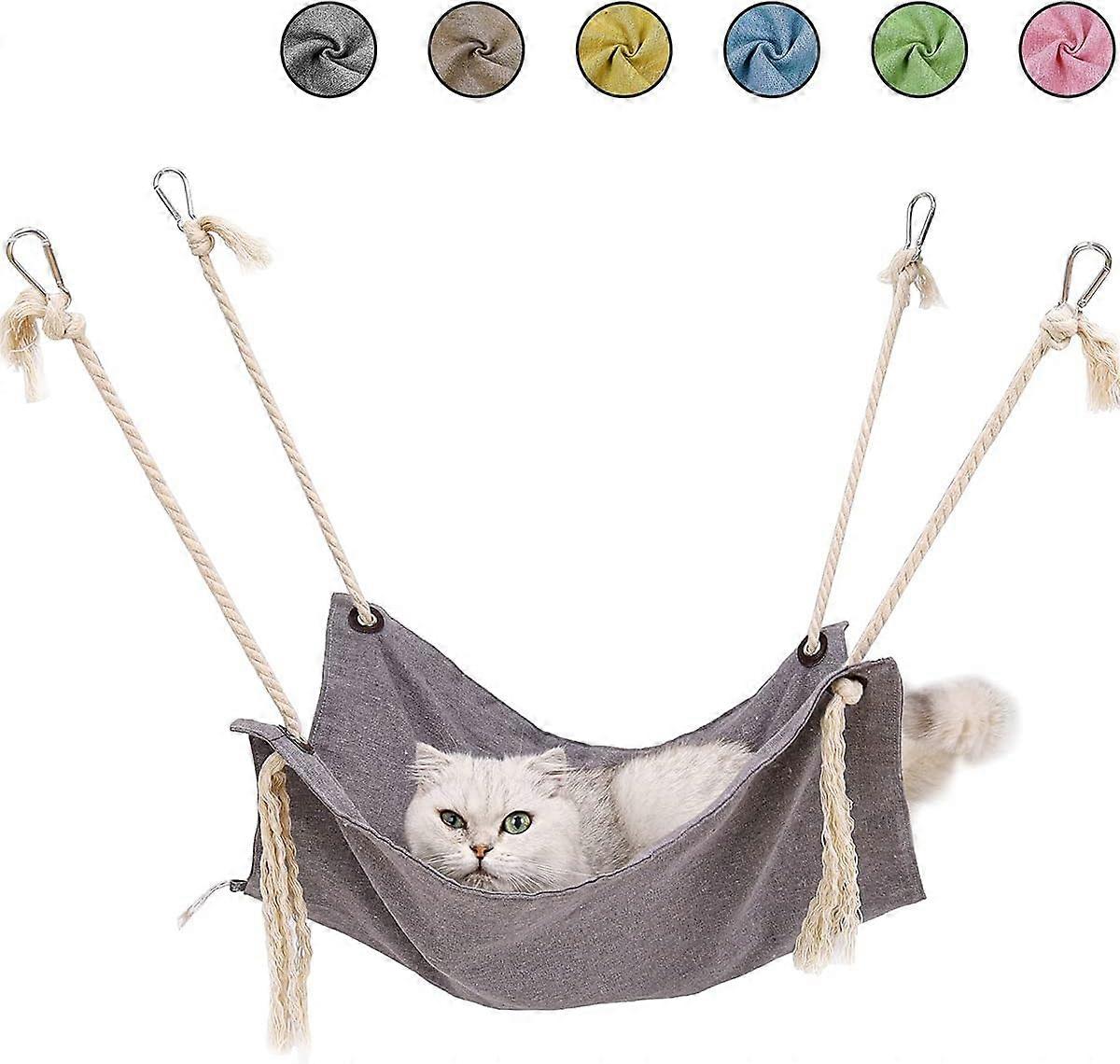 Gabbia per amaca per gatti appesi Swing Kitty Nest Letto appeso Letto per dormire Amaca per animali domestici di piccola taglia Cane Criceto Furetto Pappagallo Porcellino d'India (47x47 cm / 18,5x18,5 pollici, grigio