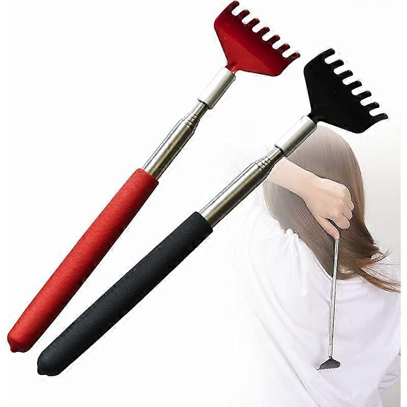 2pcs Back Scratcher, Stainless Steel Back Scratcher, High Quality Back Scratcher with Extendable Rod, Extendable to 68cm, Telescopic Back Massager Too