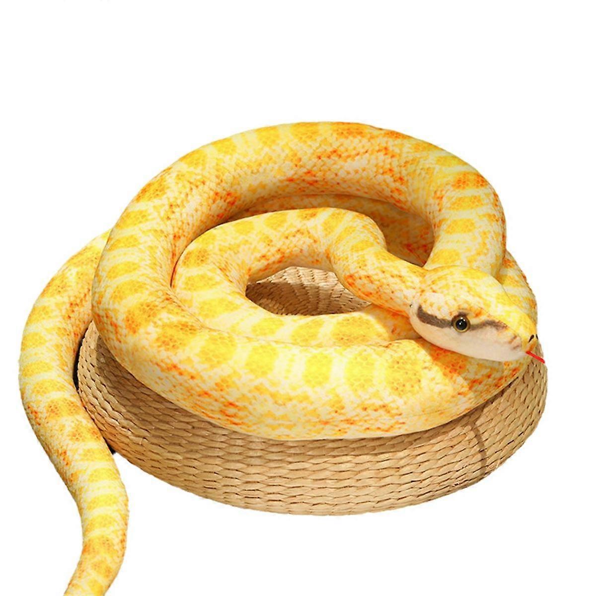 Simulation Python Plush Toy Giant Python Cobra Plush Animal Plush Doll Halloween Decoration Gift Golden Python