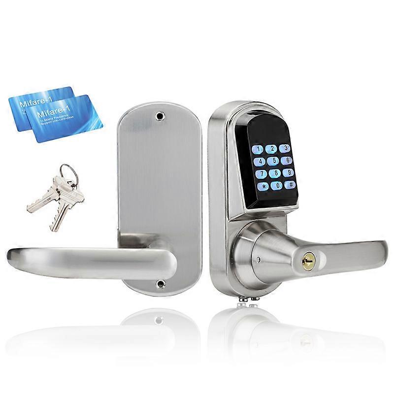 Intelligent Electronic Door Lock Smart Keypad Safe Door Lock Digital Locker Lock Unlock By Code, 2 M1 Card, Mechanical Key