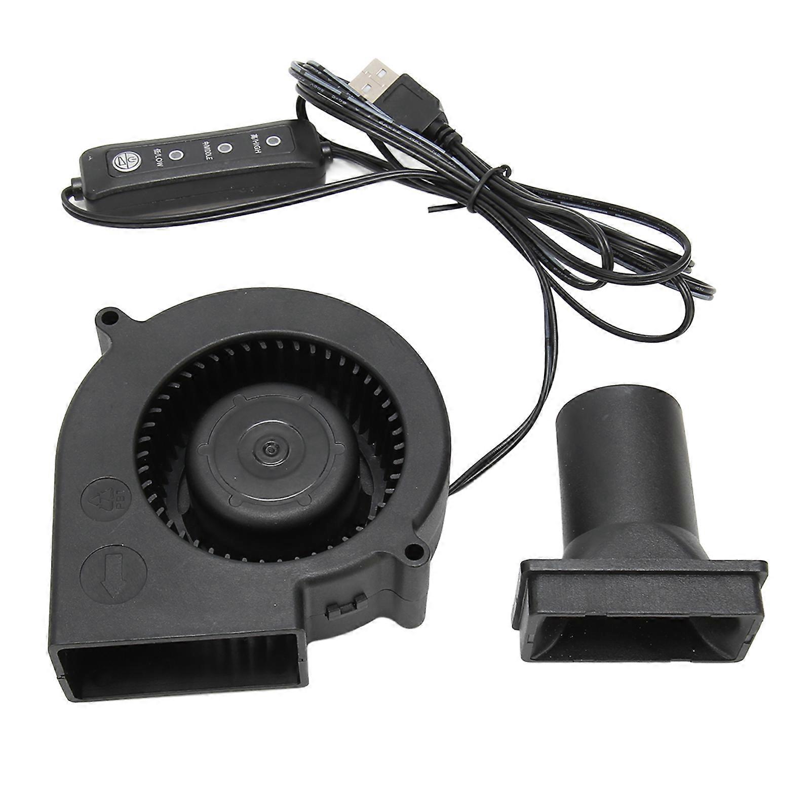 USB Blower Fan 3.8in 3 Speed Mode DC 5V Brushless 3800 RPM 22 CFM Computer Cooling Fan for PC Electronics 3D Printer