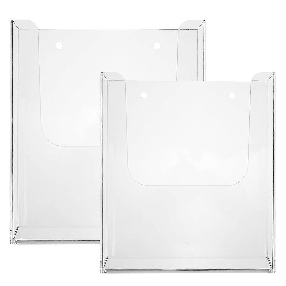 2Pcs Wall Mounted File Document Holder Desktop Booklet Display Container Wall Hanging File Holder