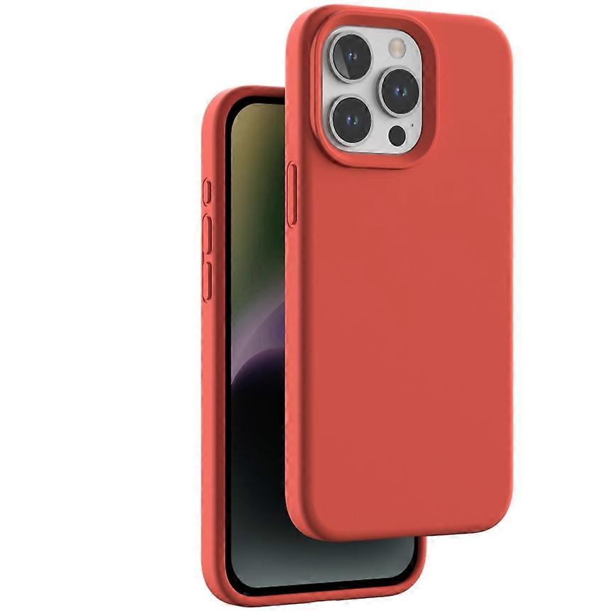 Mobile phone case suitable for iPhone 16/15/14/13/12 series, liquid silicone full-cover shockproof protective case Red