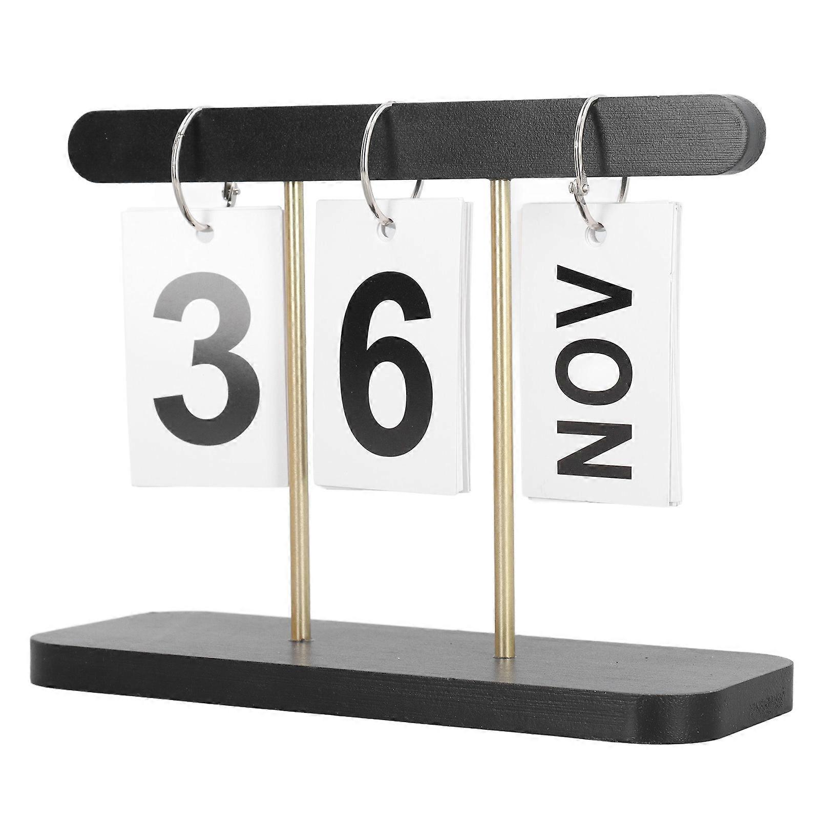 تقويم قابل لإعادة الاستخدام للوجه المكتبي عرض كبير تقويم الوجه الدائم الزخرفي لغرفة المعيشة مكتب أسود YEMAA