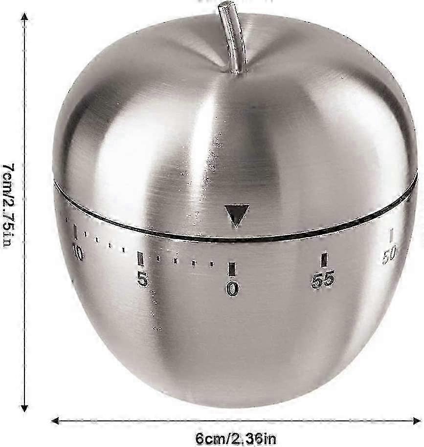 Stainless Steel Manual Kitchen Timer,egg-shape/apple-shape Mechanical Rotating