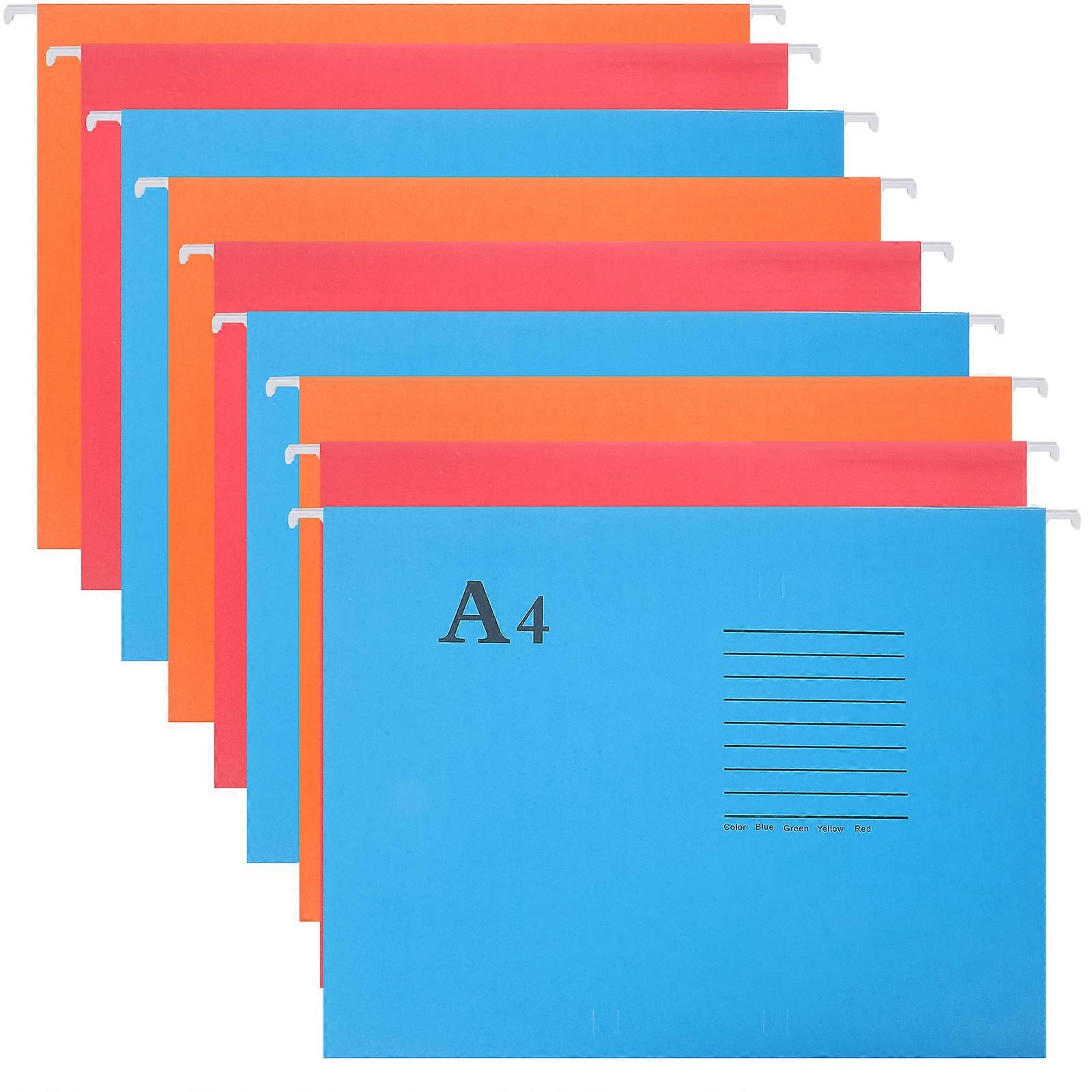 10 Pcs A4 Sized Suspension File Folder Hanging File Holder Paper Wear-resistant Frame Documents Organizer Desktop Office Supplies (Mixed Color)