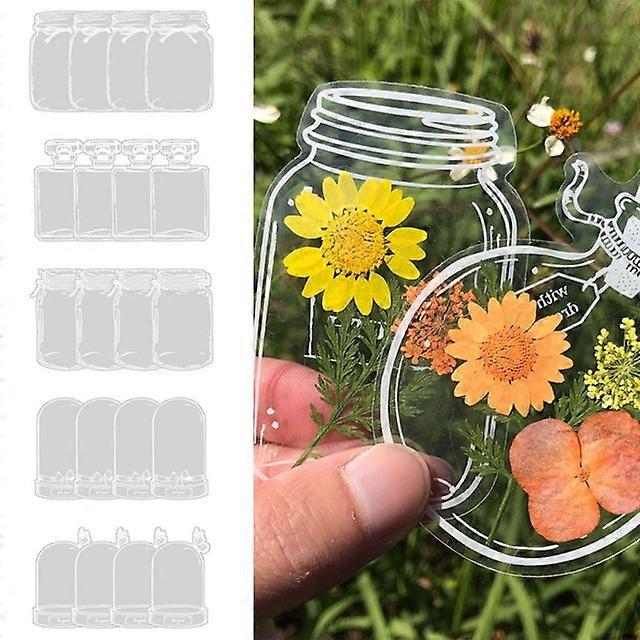 30Pcs Transparent Dried Flower Bookmarks, Diy Dried Flower Bookmark, Homemade Bookmarks, Beautiful Flower Bookmarks, Glassware Stickers
