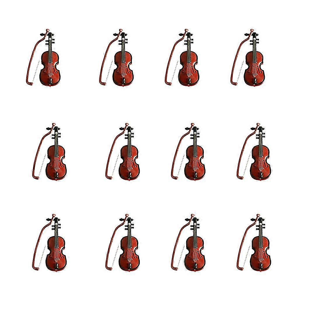 12 סטים מיני כינור חג המולד כינור דגם שולחן עבודה קישוט מיני קישוטי כינור