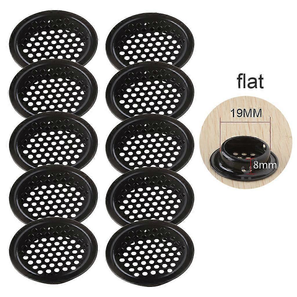 10stk 19-53mm Sort Cirkulær Soffit Luftventiler Rustfrit Stål Louver Luftventiler