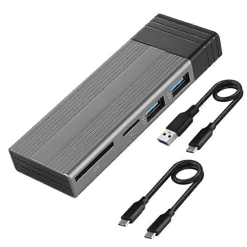 5 in 1 USB C Hub M.2 SSD Case Box SD TF Card Reader TypeC HUB Dock Station For MacBook Pro Air Laptop USB C Splitter USB Adapter