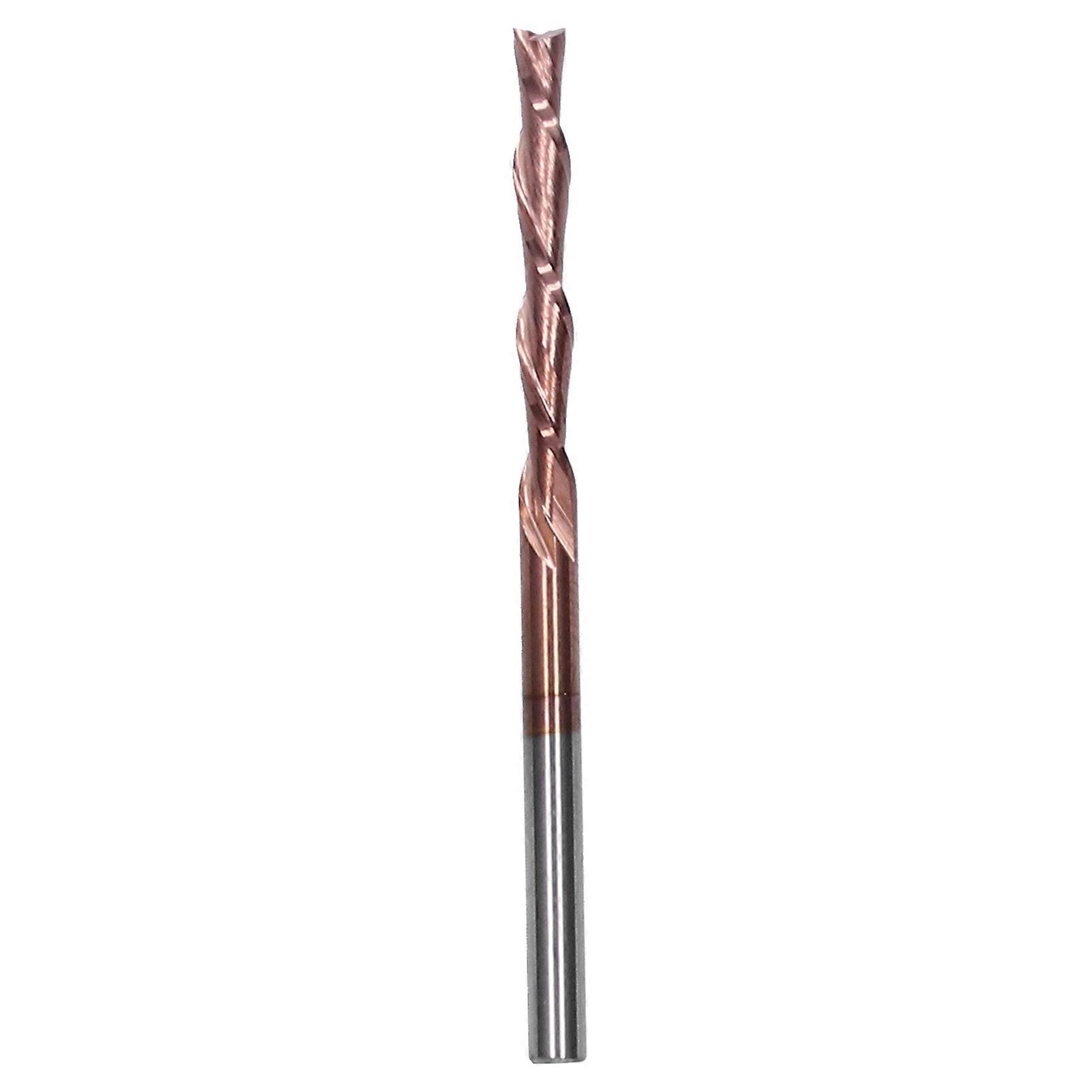 Milling Cutter Tungsten Steel CNC Router Bits DoubleEdged Woodworking Carving Tool(3.175x3.175x22x55L )