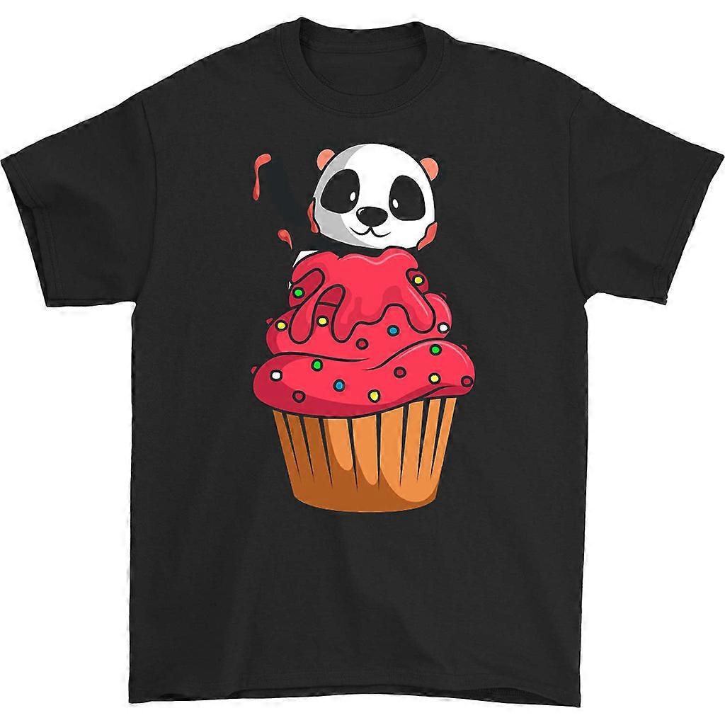 Um panda saindo de uma camiseta de cupcake