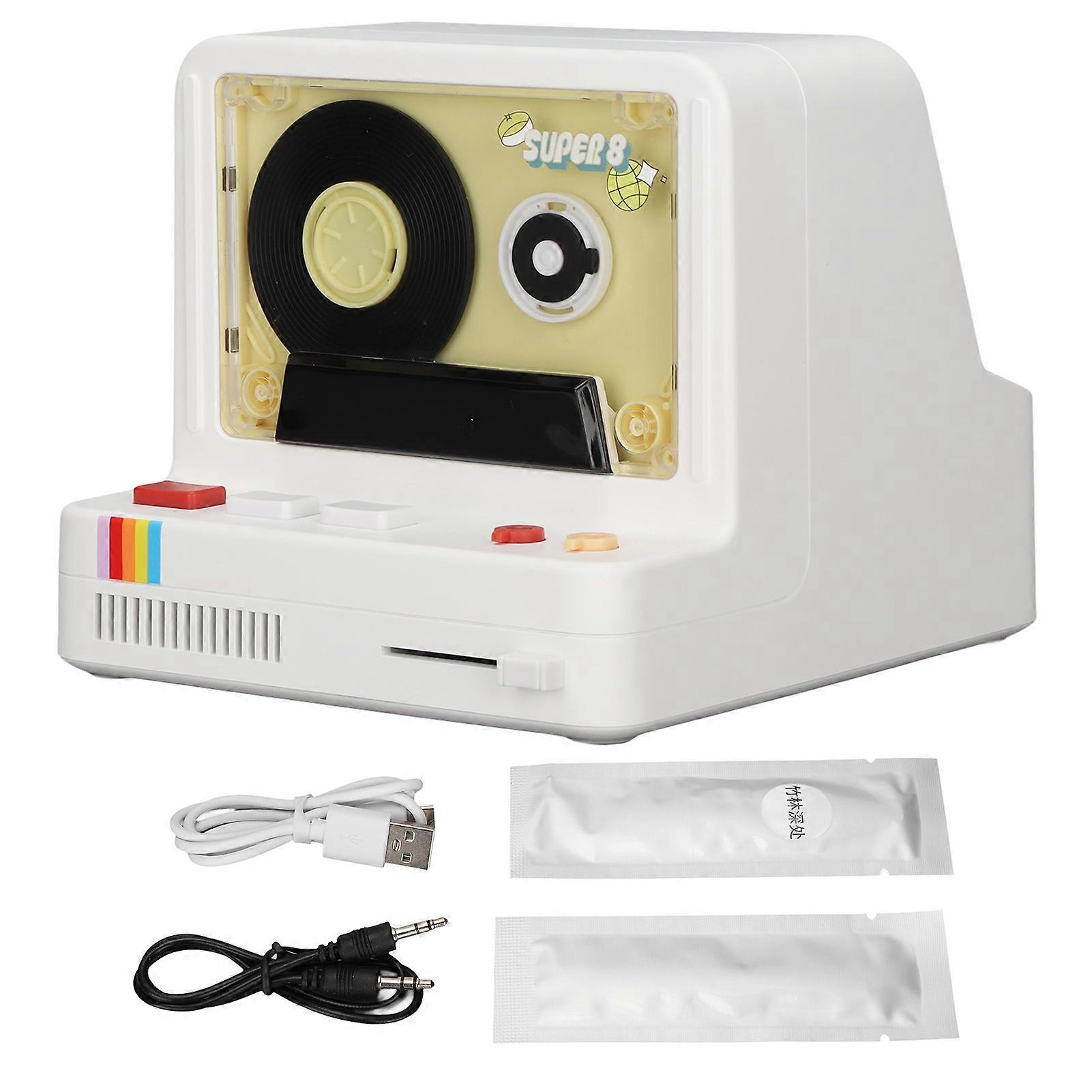 Bluetooth Cassette Player Portable Stereo Tape Retro Bluetooth Speaker Supports Bluetooth AUX and Memory Card White NO.6458