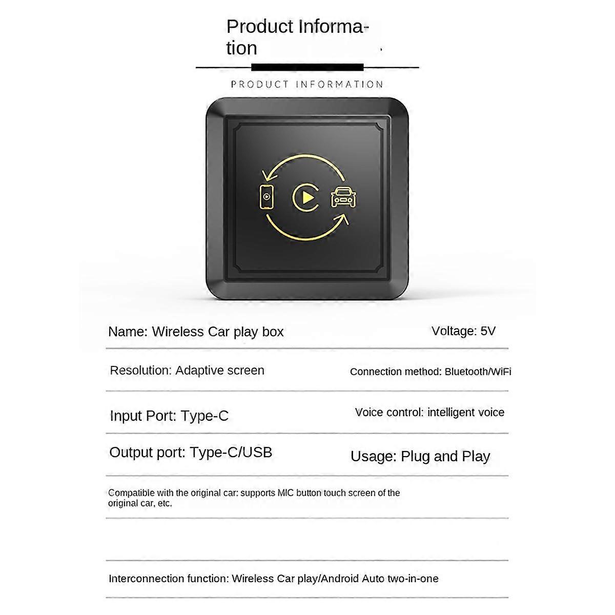 2 in 1 Wireless Carplay Android Adapter Android Auto Car Adapter Wireless Adapter Convert Wired to