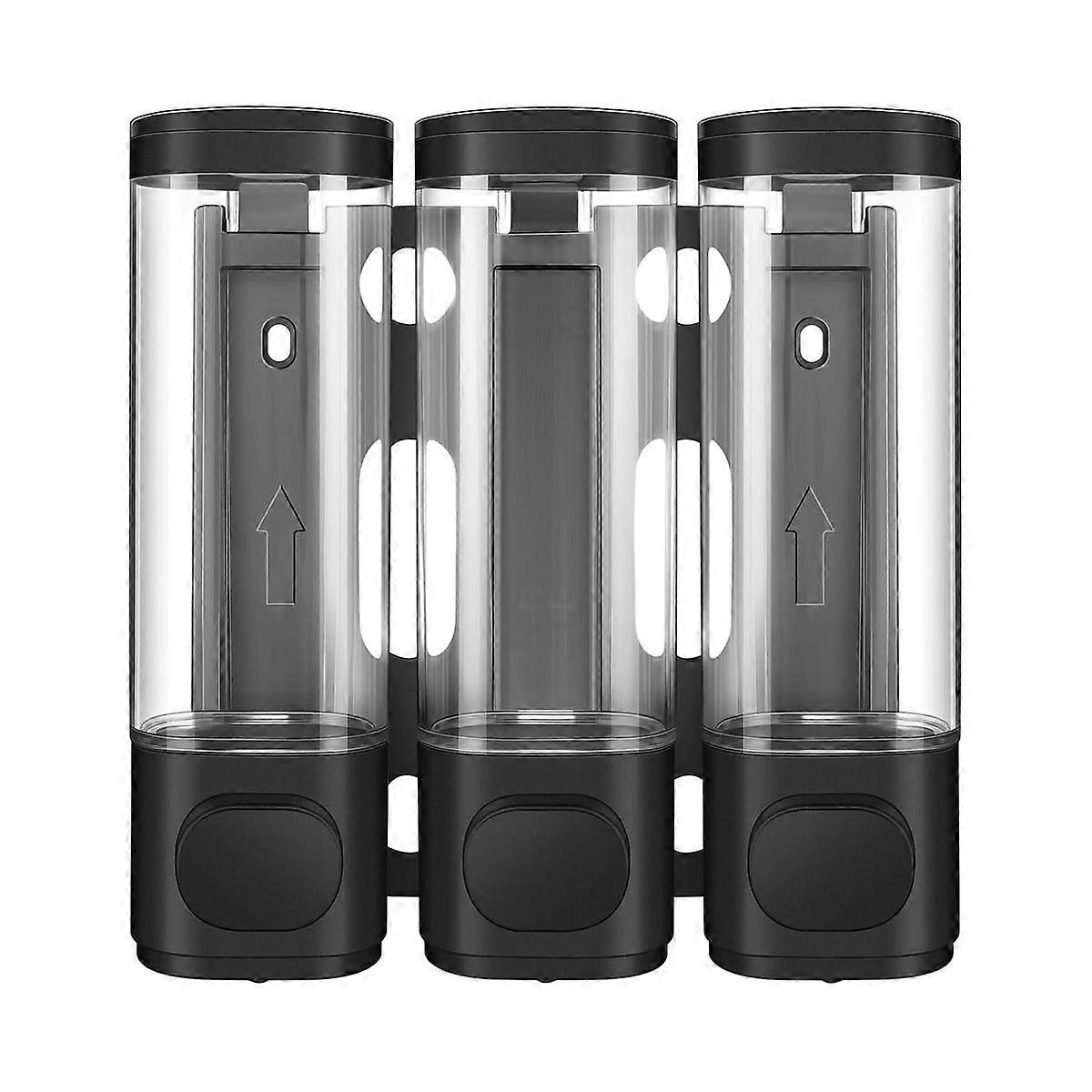3-In-1 Room Wall Mounted Bathroom Shower Pump Dispenser and Organizer - Can Be Used for Shampoo,Con