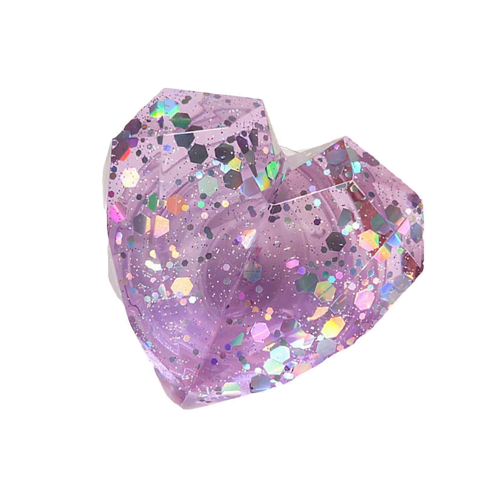 Mobile Phone Finger Holder Universal Telescopic Colorful Sequins 3D Love Heart Folding Phone Grip Tok Stand for Home 
