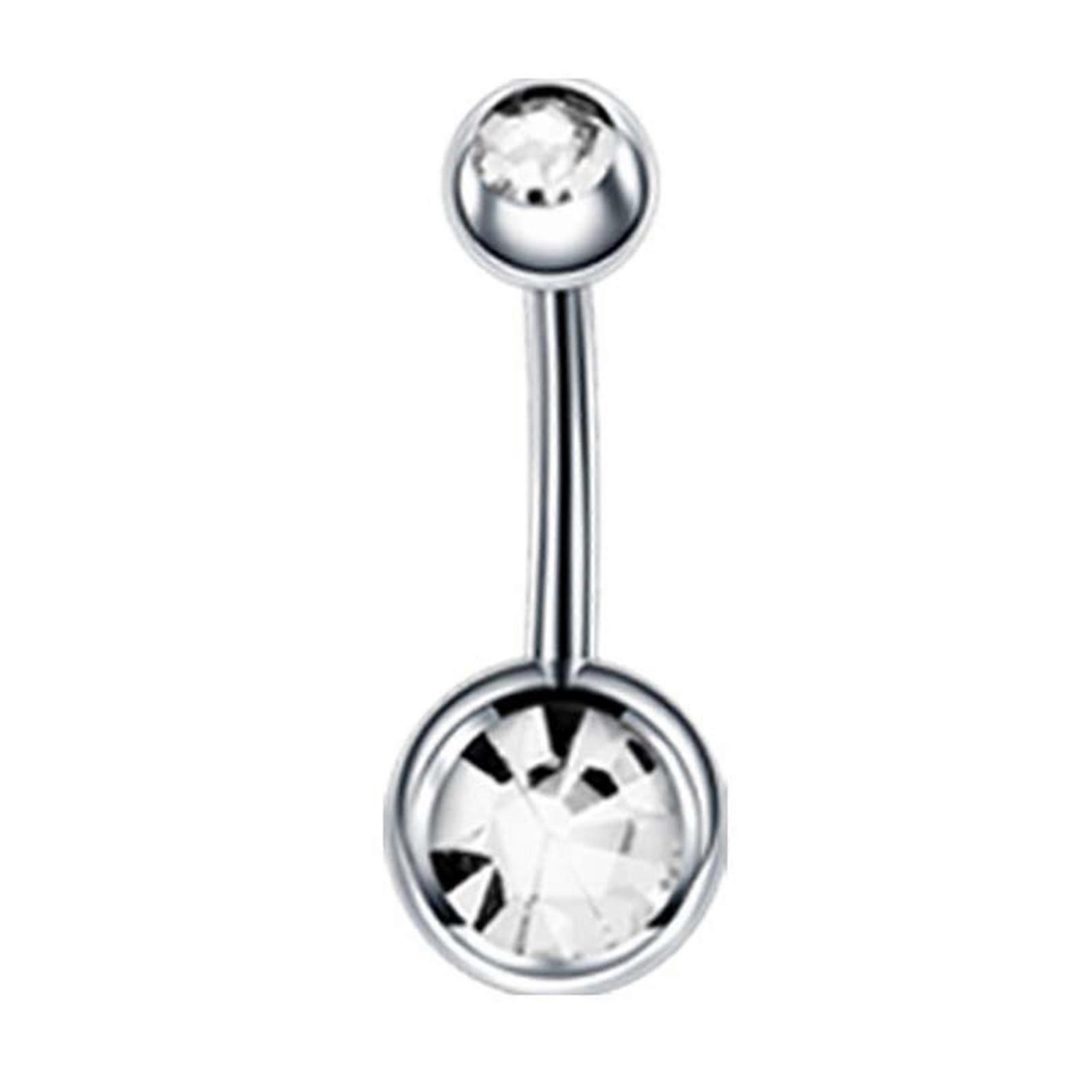Glossy Navel Stud Piercing Rings Stainless Steel Sturdy Belly Button Rings Navel Nail For Women