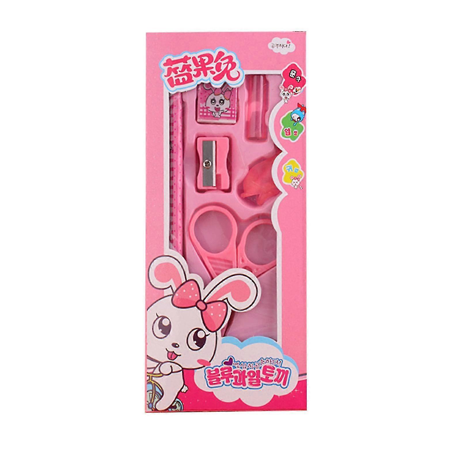 Portable Stationery Set Practical Pen Eraser Sharpener Scissors Great Gifts