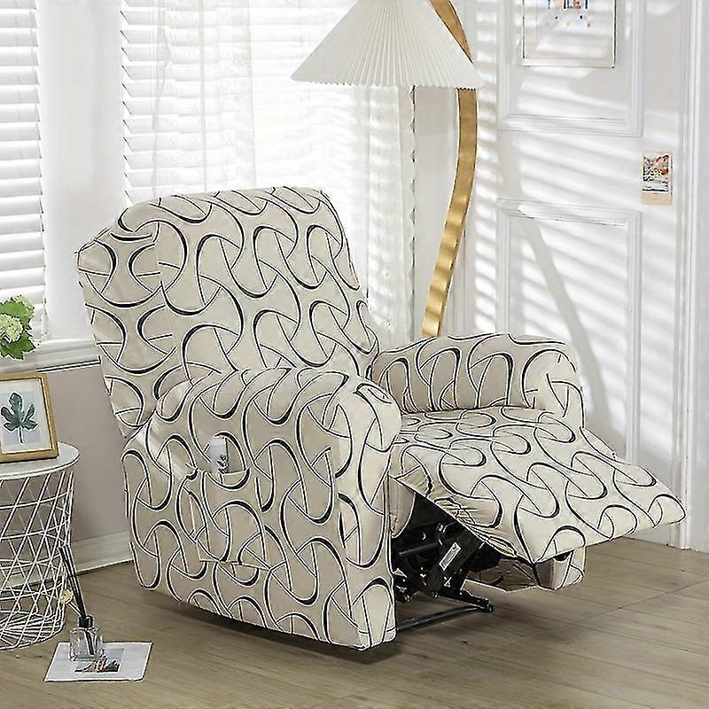 4st / set Tryckt Stretch Recliner Stol Slipcover Spandex Mjuk Sofföverdrag, Tvättbar Möbelskydd Recliner Slipcovers Med Elastisk Botten, Suita