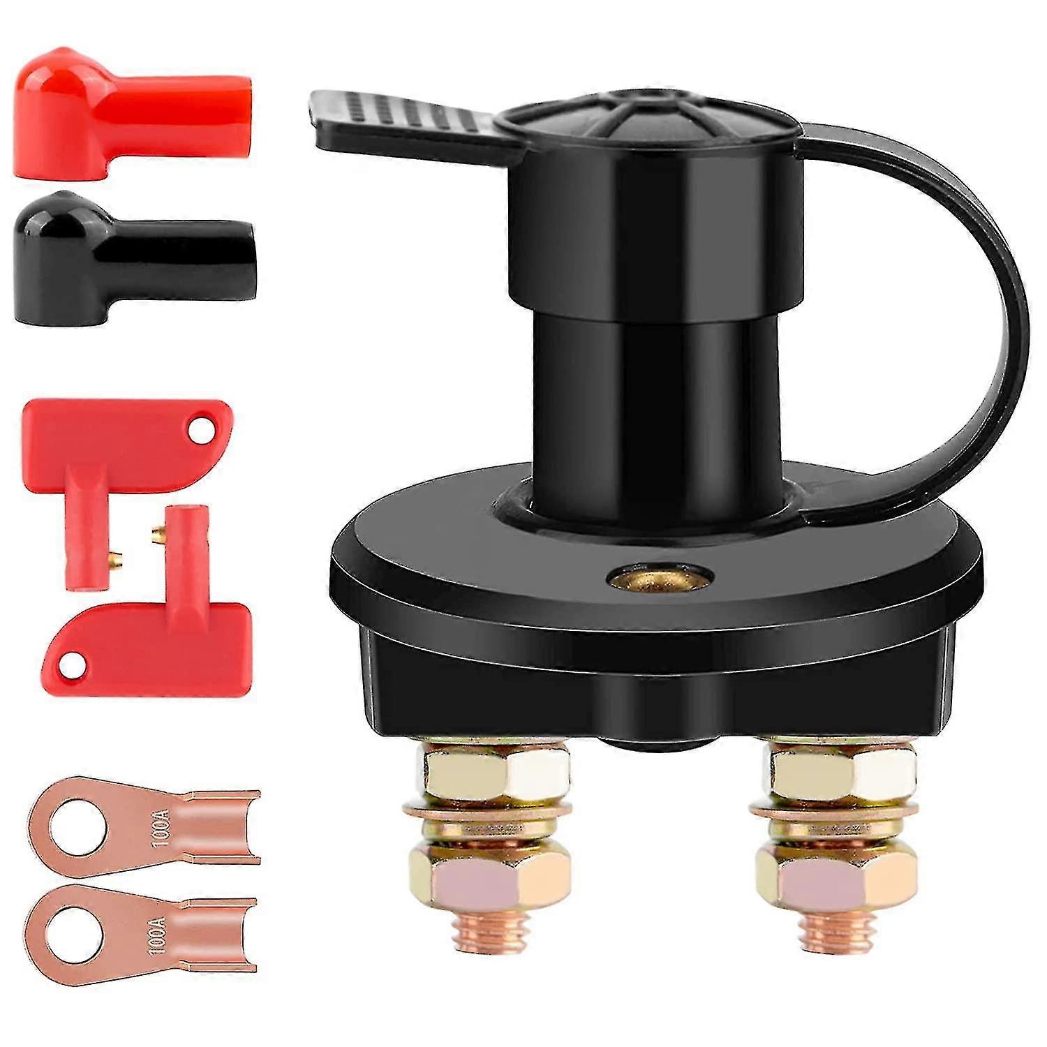 Interruptor do isolador da bateria 12 V/24 V Interruptor do isolador da bateria do carro Interruptor principal com 2 pinos Ligar / desligar interruptor para a bateria do carro Interruptor principal de emergência de corte de energia