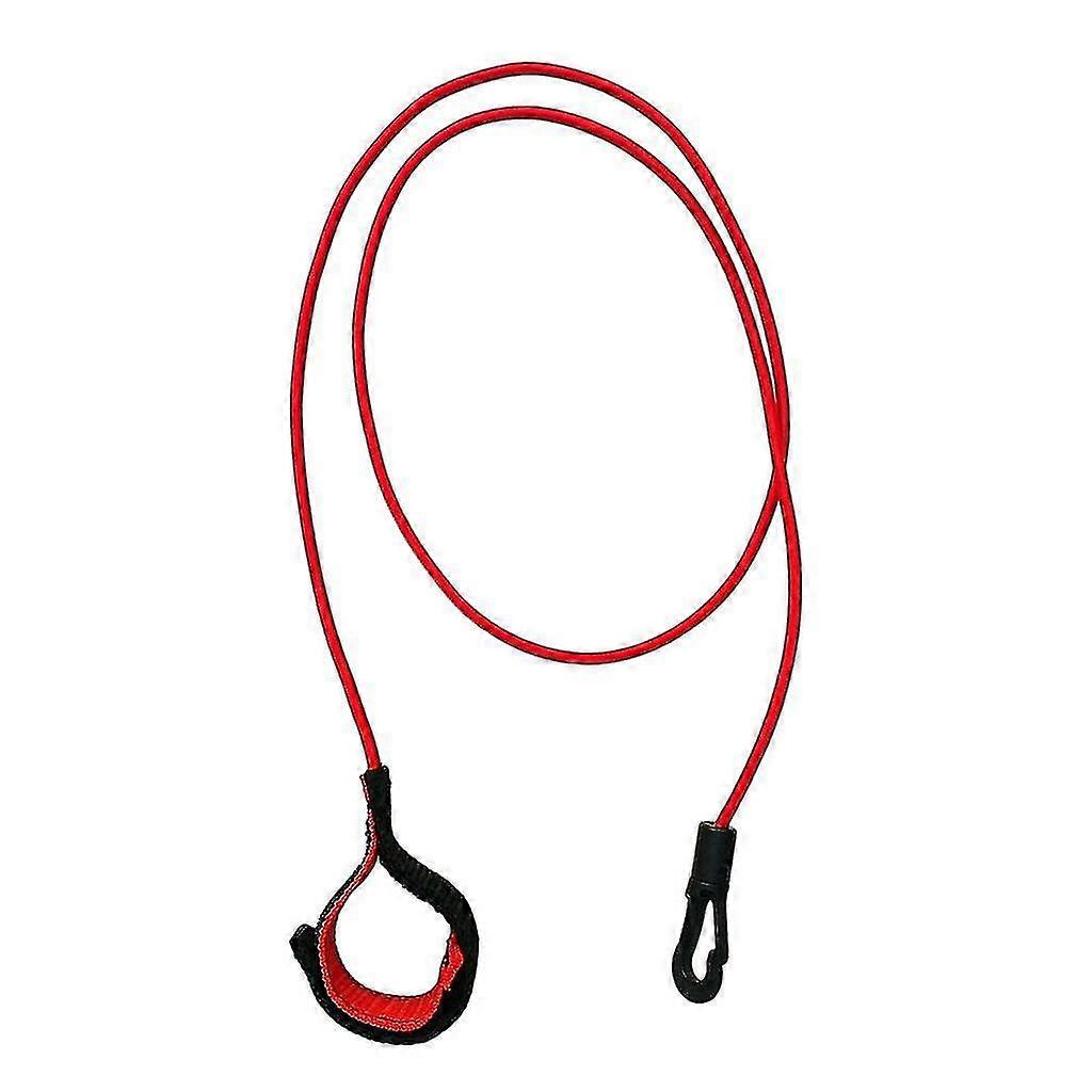 40" Elastic Kayak Canoe Paddle Leash Bungee Rope Fishing Rod Holder Lanyard Cord - Red Red