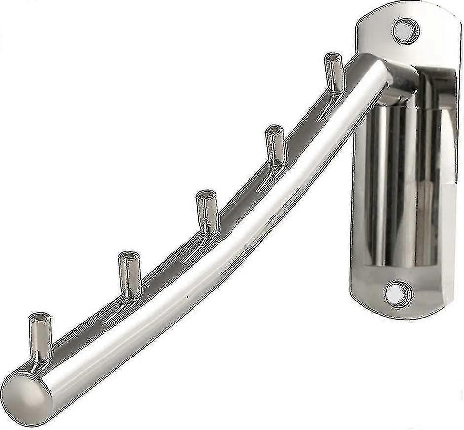 Folding Wall Mounted Clothes Hanger Rack Clothes Hook Stainless Steel With Swing Arm Holder Clothing Hanging System Closet Storage Organizer Heavy Dut