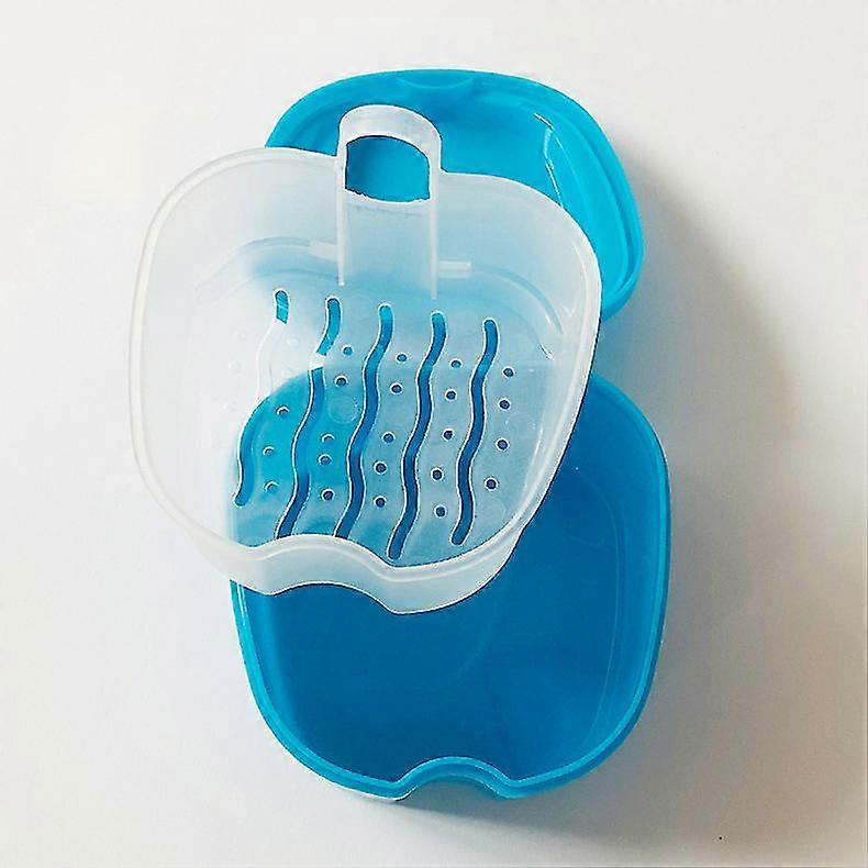 2pcs Denture Case Denture Box With Strainer Night Cleaner Denture Bath Box
