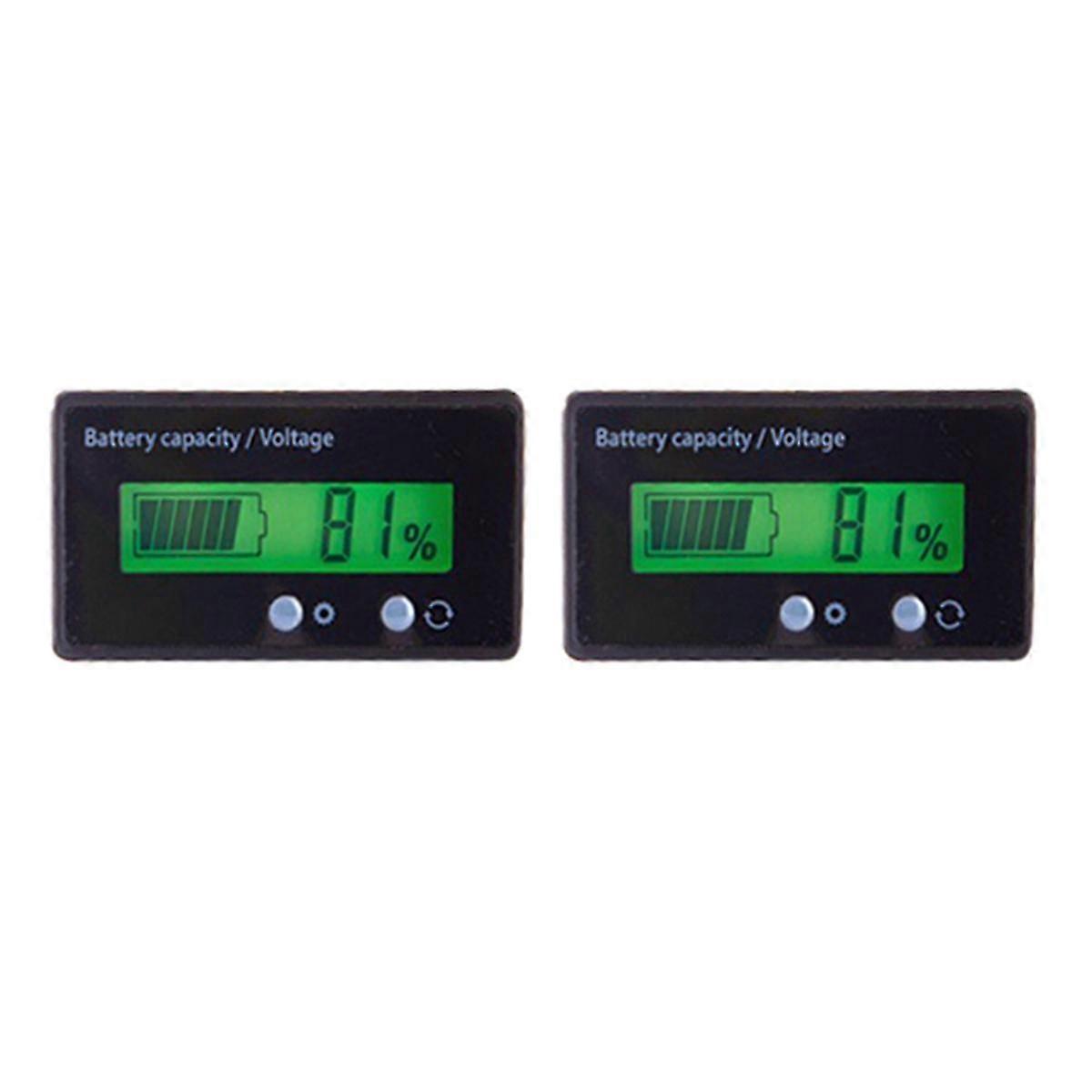 2pcs Dc 12v Battery Meter Front Setting And Switch Key Battery Capacity Voltage Indicator