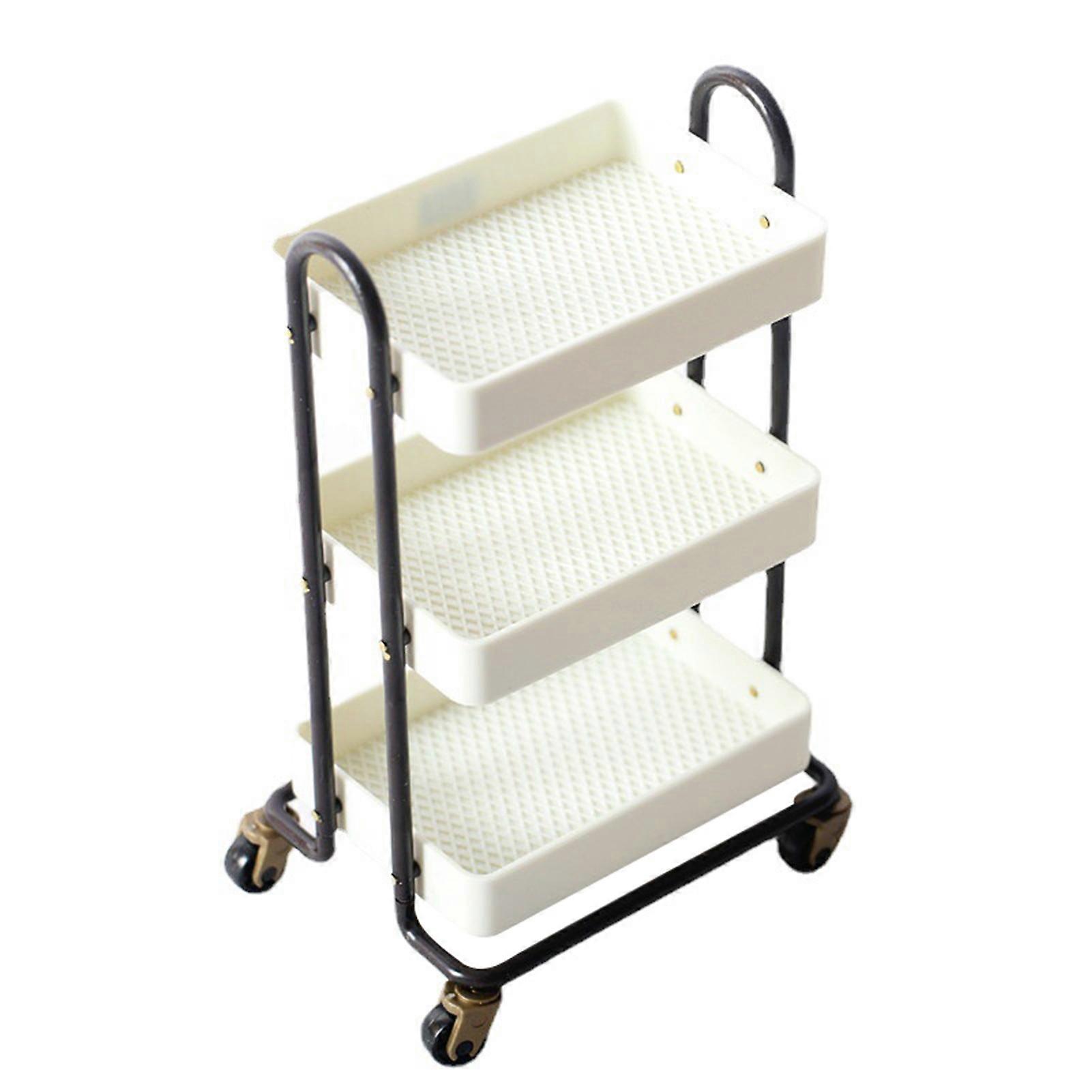 Mini Bookshelf Lightweight Convenient to Store 1/6 Ratio Dollhouse Trolley Bookshelf Model for Micro Landscape