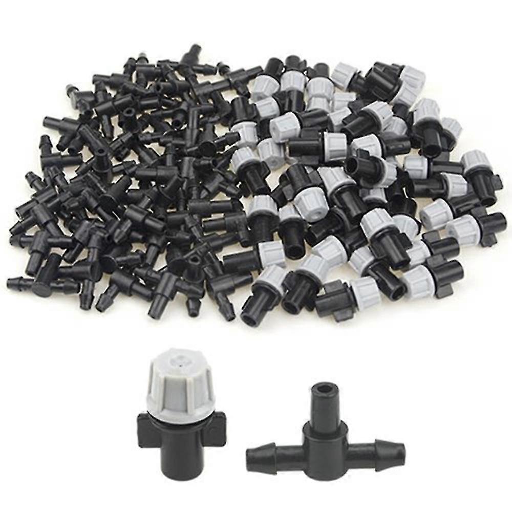 100pcs(50 Pairs)garden Irrigation Kit Adjustable Atomization Dripper & 1x 30m Meter 1/4 Inch Blank