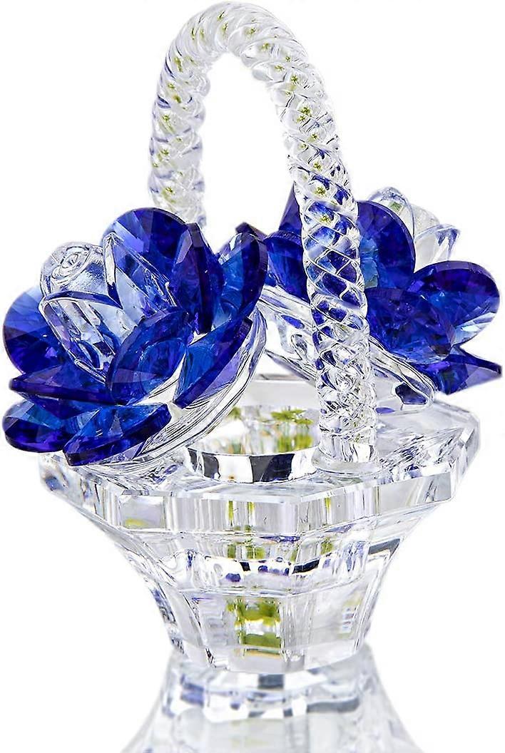 Crystal Flower Basket Figurine Collectable