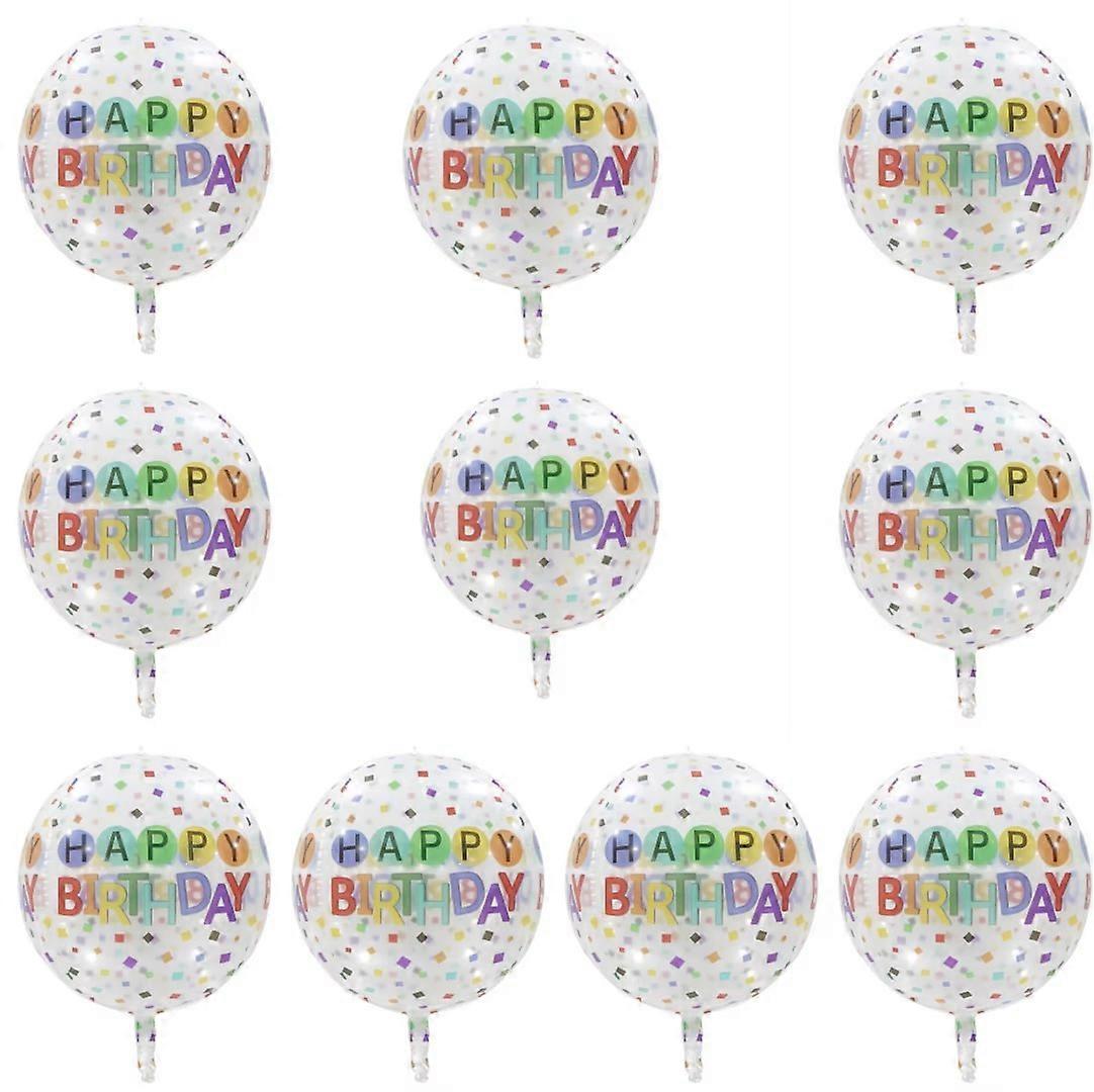 10PCS Happy Birthday Balloons Transparent Bob
