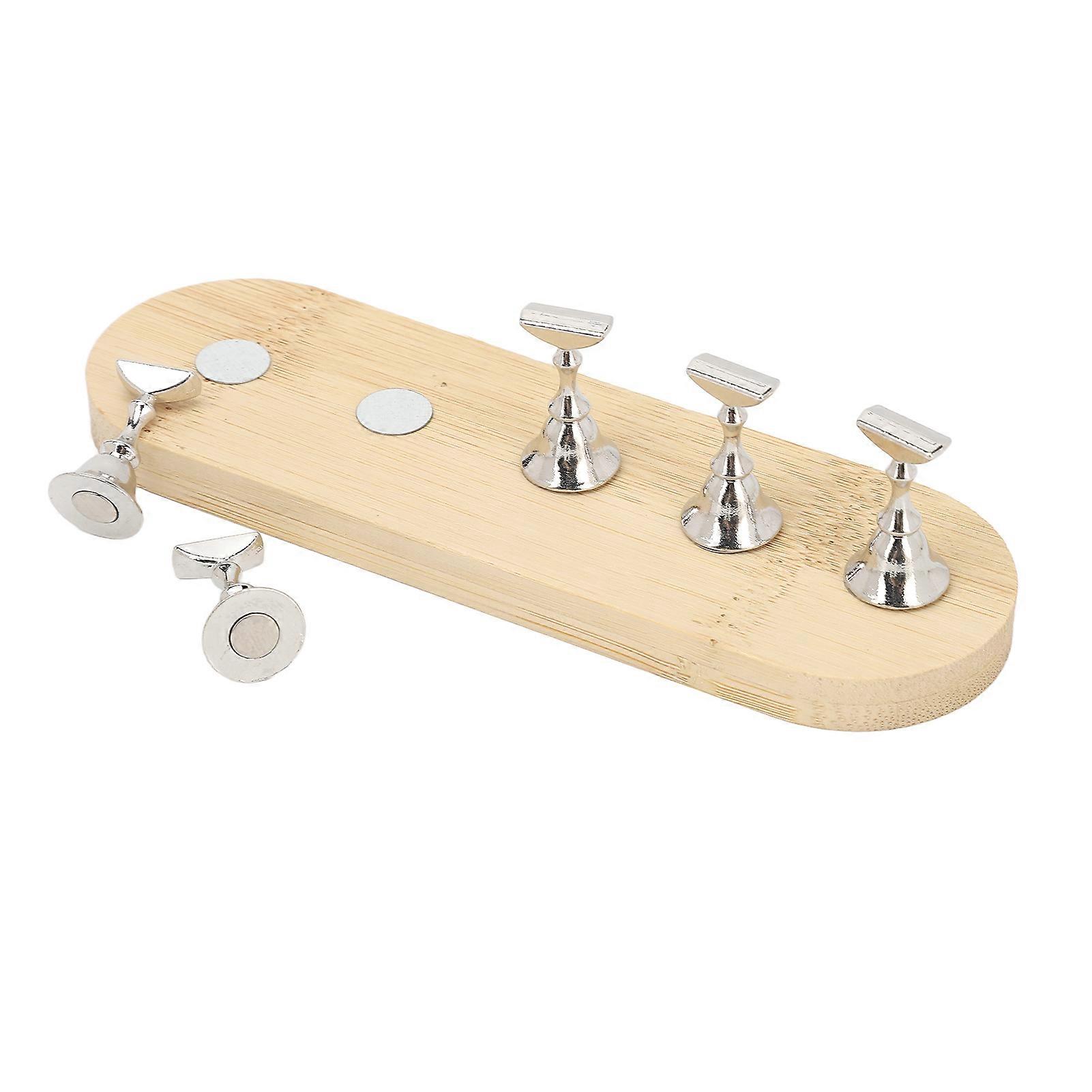 Nail Display Stand DIY Log Press On Fixation Magnetic Fake Nail Holder for Beginner Manicure