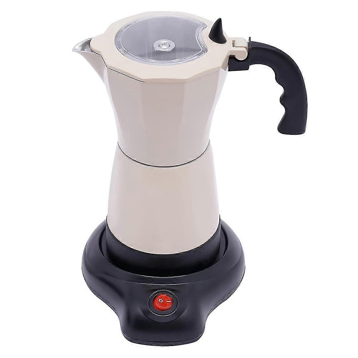 Spishäll Espressomaskin Med Elektrisk Värmeplatta Espressobryggare För Induktionsspis Espresso 6 koppar EU-kontakt