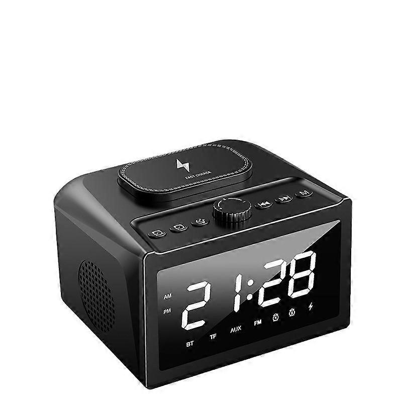 Wireless charger Bluetooth speaker three-in-one multi-function clock alarm clock Wireless charging Bluetooth speaker dual speakers