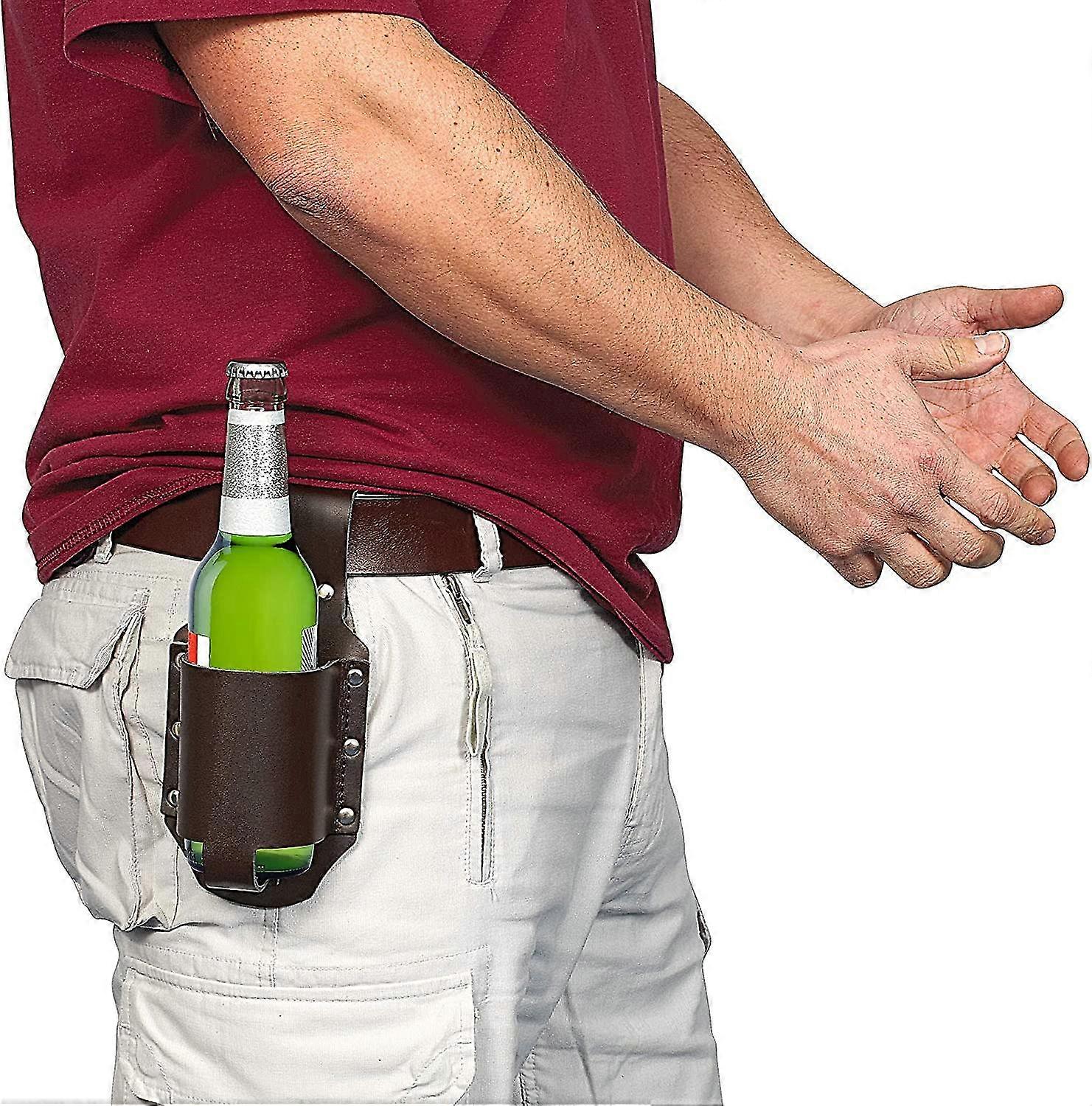 Klassisches Bierholster, Leder, Espressobraun