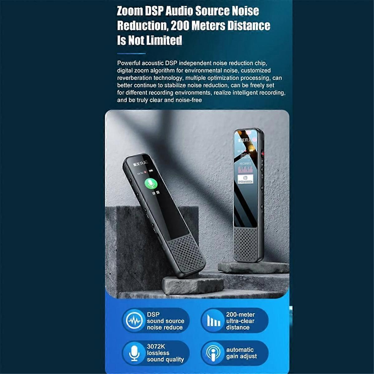 G6 Voice Recorder with Speaker Bluetooth MP3 Player 32G Dictaphone 3072Kbps Noise Reduce Recording Tool