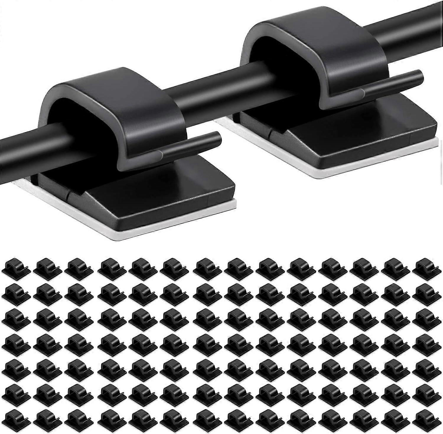 100pcs Adhesive Cable Clips Cable Management Holder Electrical Wire Organizer Pl #-8