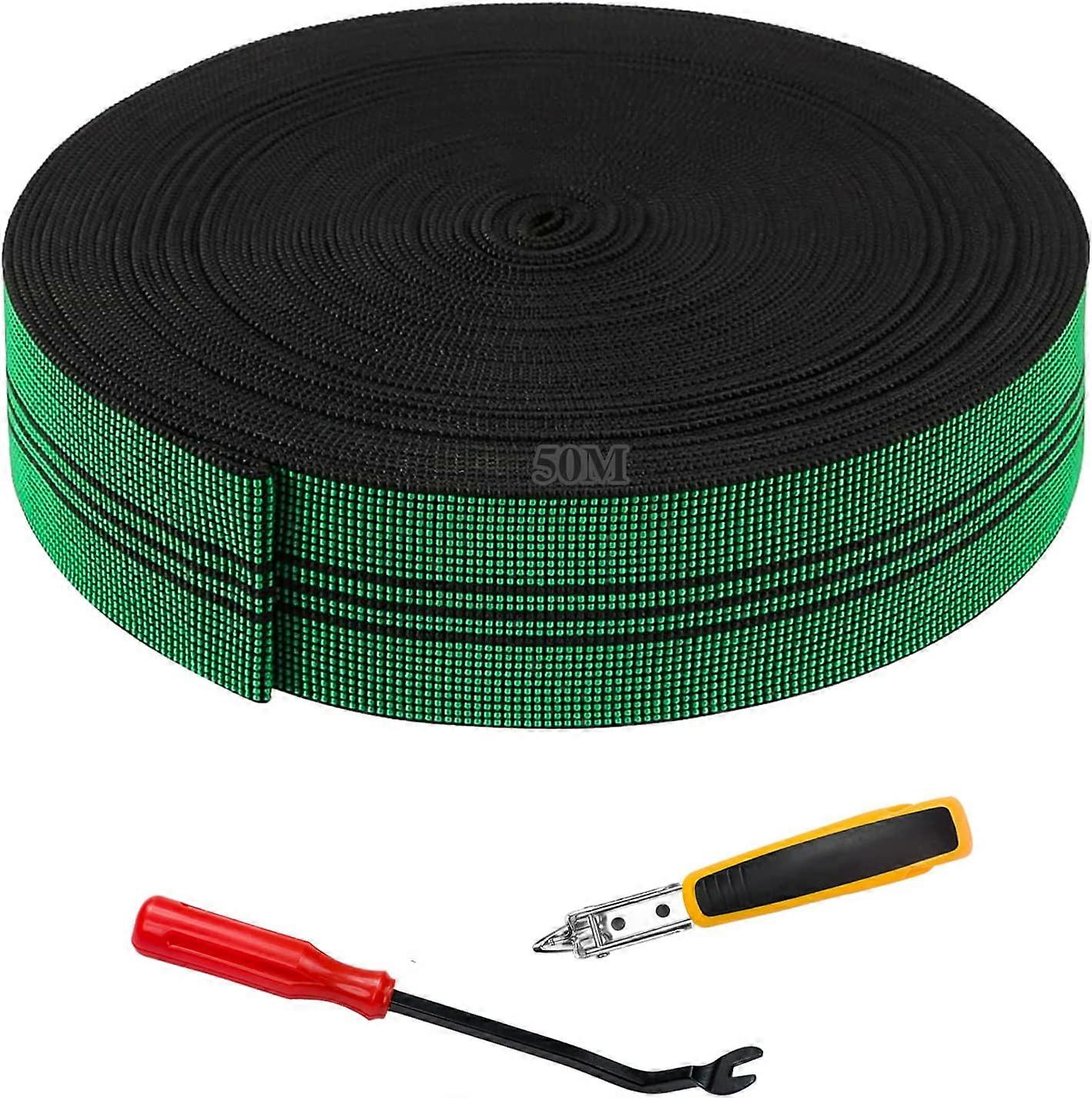 Sofa Elastic Webbing Latex Stretch Band 2.75" Wide 164 Ft Roll, Replacement Elastic Webbing for Chair Couch Furniture Repair DIY Upholstery Modificati