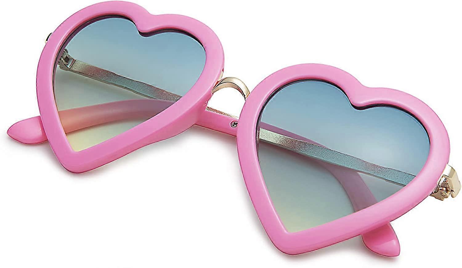 Mode söta barn hjärtformade solglasögon för småbarn pojkar och flickor ålder 3-10 för utomhus strandfester