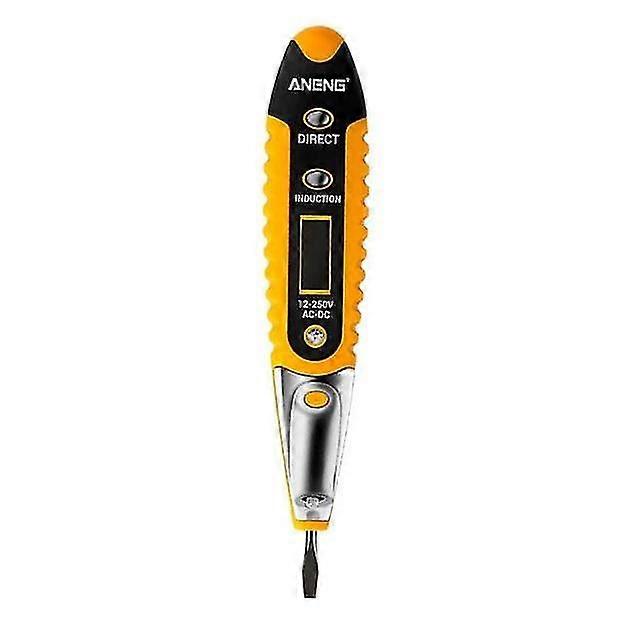 Digital ac dc test pencil electrical tester lcd screen test smart pen induction circuit detectionYellow