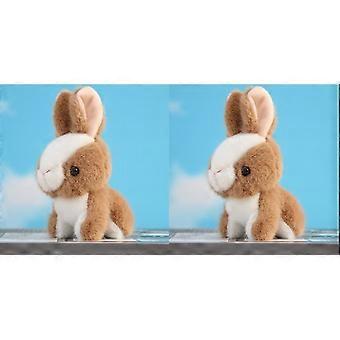 2 Backpack Office Supplies Bunny Plush Keychain Toys for Kids, Stuffed Rabbit Plushie Backpack Purse Pendant Dolls Gift for Children brown