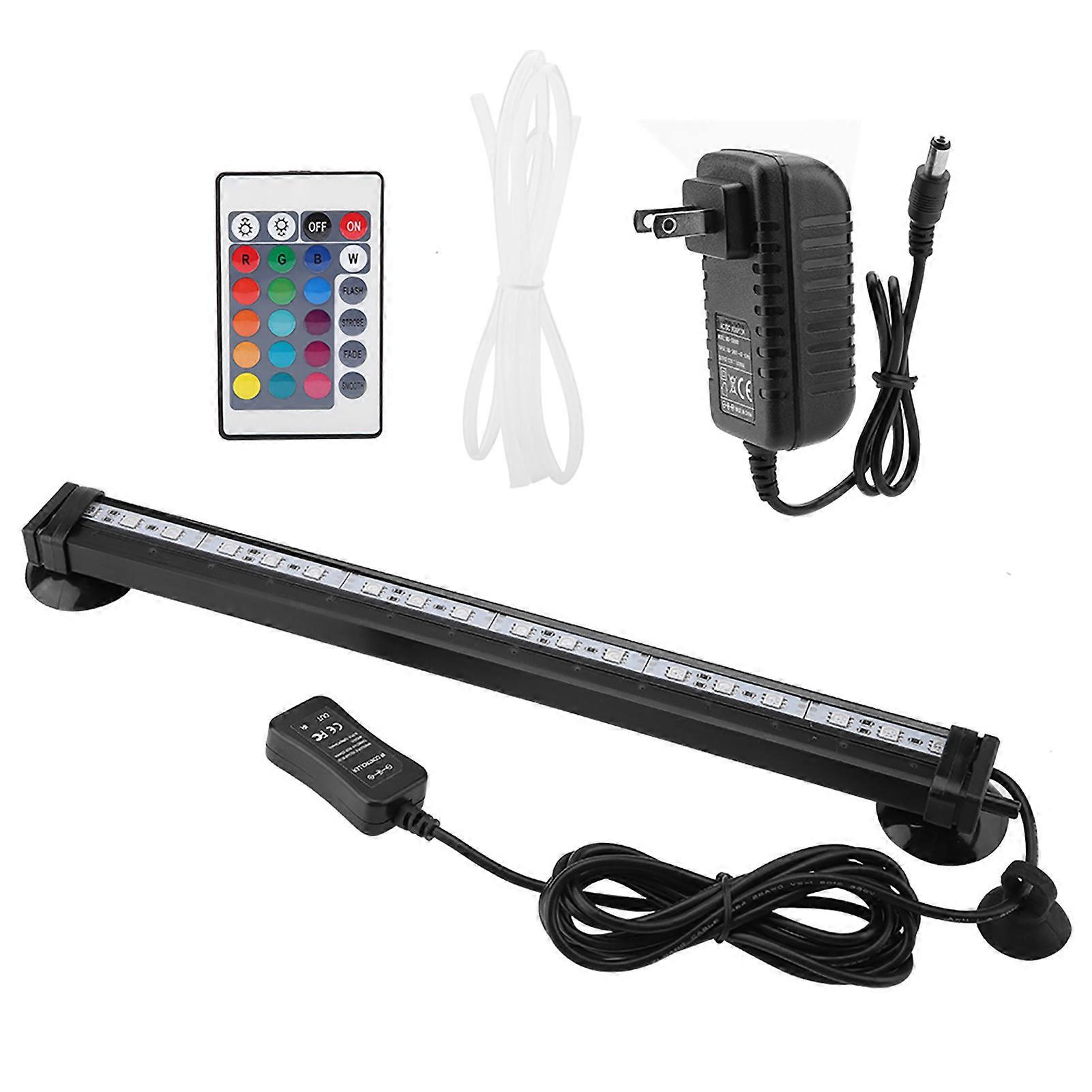 Fish Tank Bubble Light Underwater Led Light with Remote Control Aquarium Light Kit 31cm US Plug