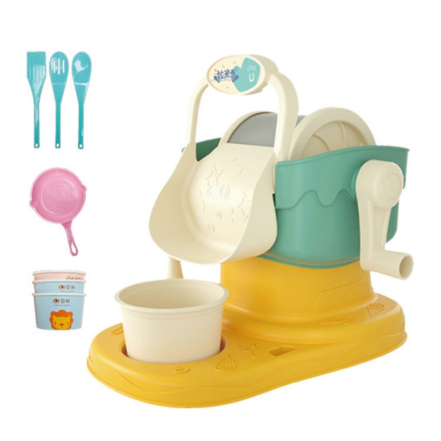 Children DIY Ice Cream Maker Kit Easy Fun Play House Toys Visual Shaved Ice Easy to Clean Encourages