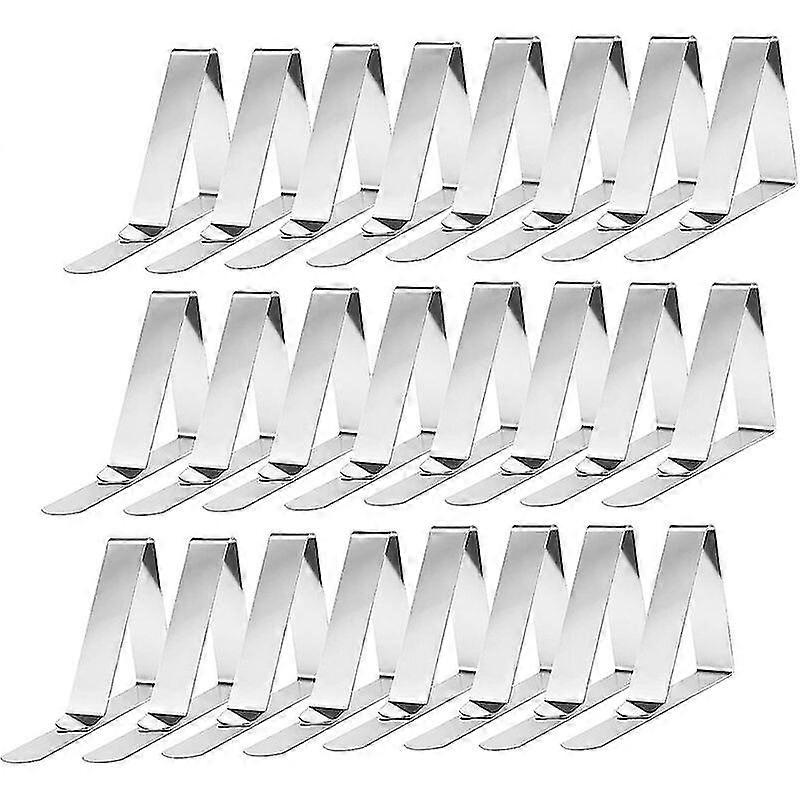24 Pack Stainless Steel Tablecloth Clips Spring Loaded Tablecloth Clips