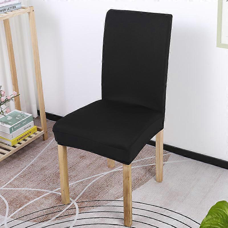 Chair Cover, 6PCS Stretch Removable Washable Modern Chair Cover for Dining Room Slipcover-Decoration Bouquet Wedding, Hotel, Restaurant (Black, 6PCS)