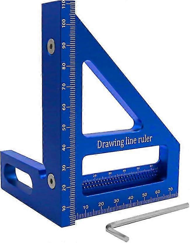 Carpenter's Woodworking Square Protractor Miter Triangle Ruler - High Precision Measuring Tool (Blue)