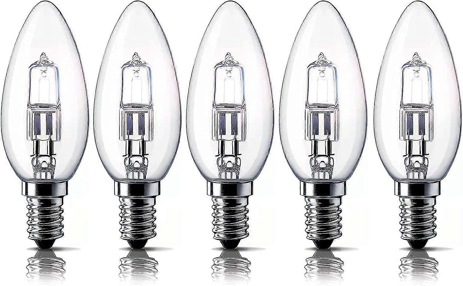 E14 28w مصابيح شمعة الهالوجين ، لمبة صغيرة من Edison اللولبية (ses) 2700k حزمة بيضاء دافئة قابلة للتعتيم من 5